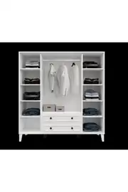 madrid 4 kapaklı ,10 raflı,2 çekmeceli avangart dolap/gardırop (%100mdf) 5