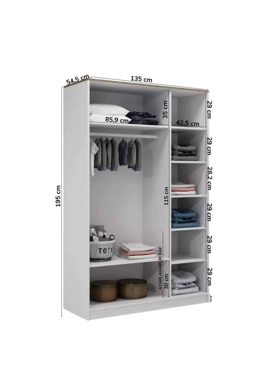 Smart 3 Kapılı Dolap(%100MDF) 5