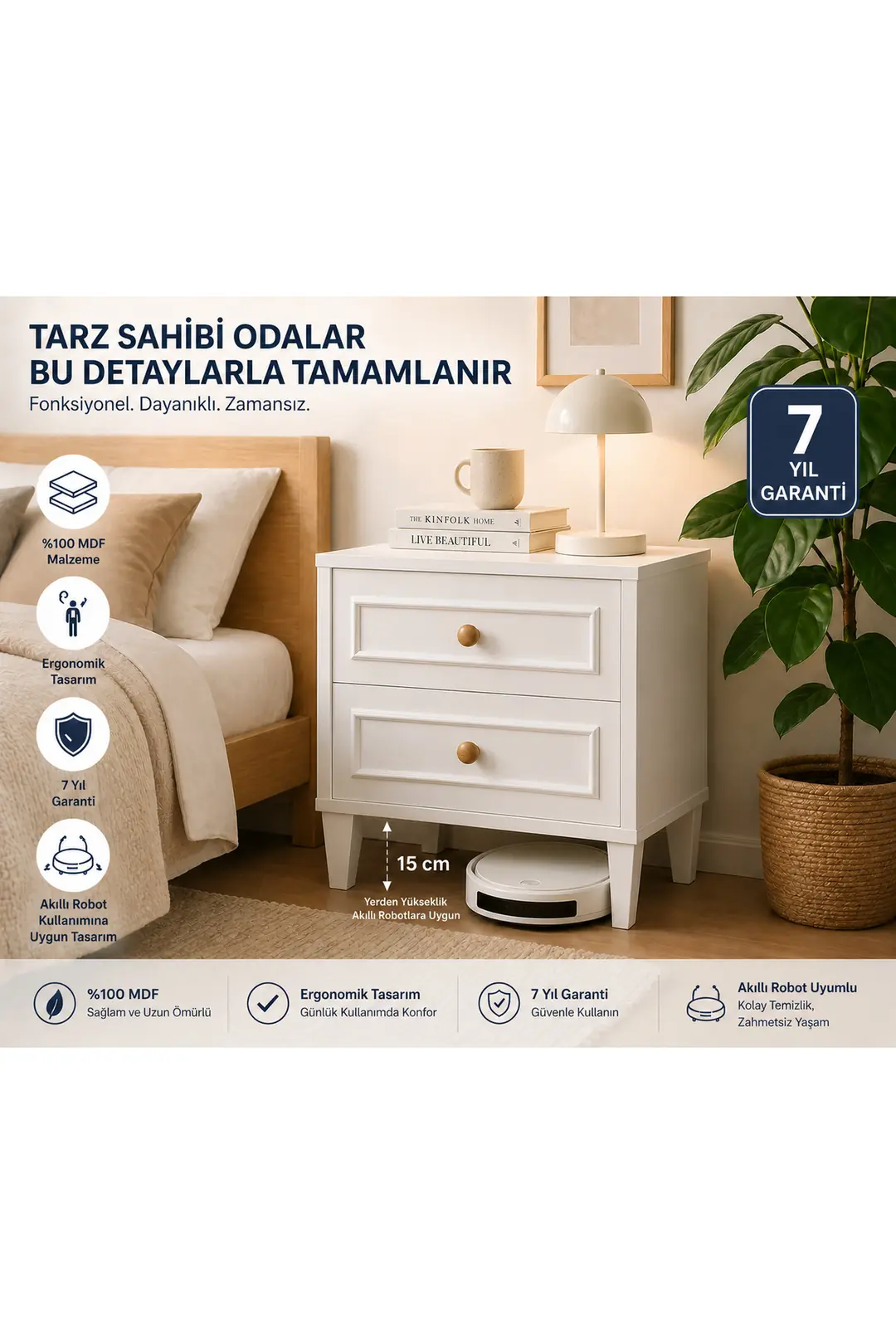 madrid 2 çekmeceli komodin (%100mdf) 1