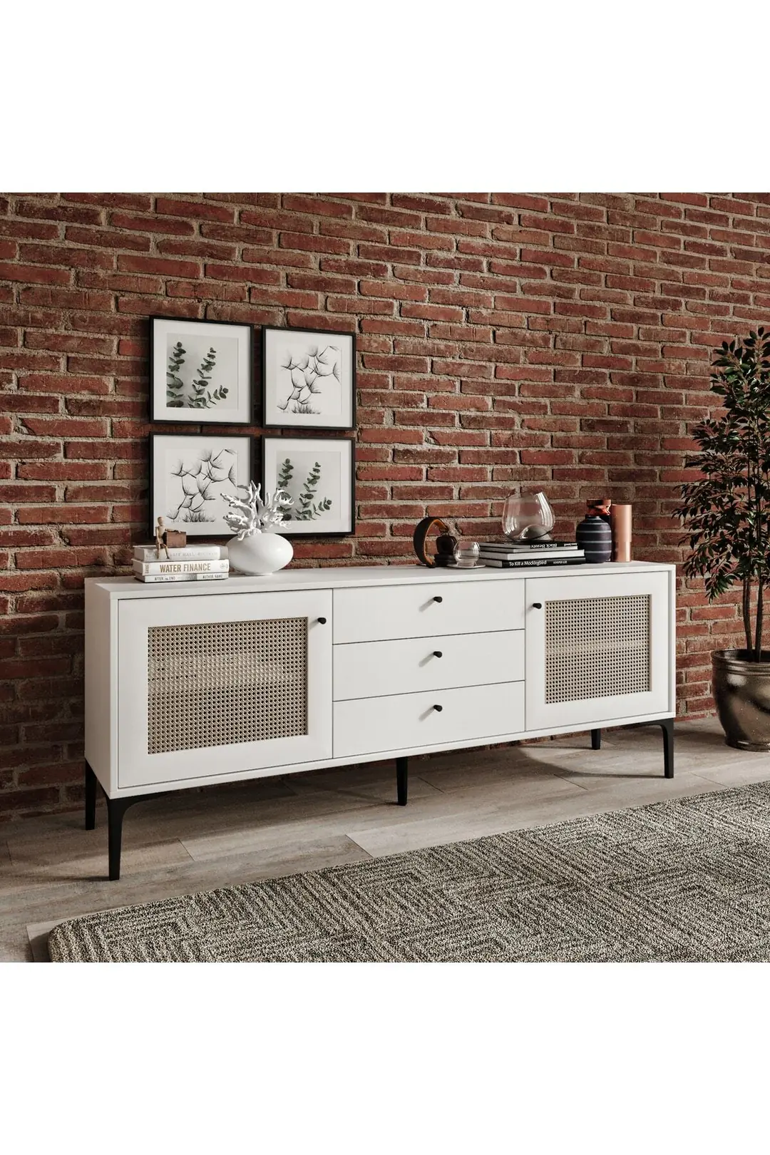Trio White Konsol(%100mdf) 3