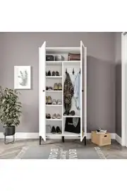 massimo aynalı,2 kapaklı portmanto/ayakkabılık/vestiyer(%100mdf) 3