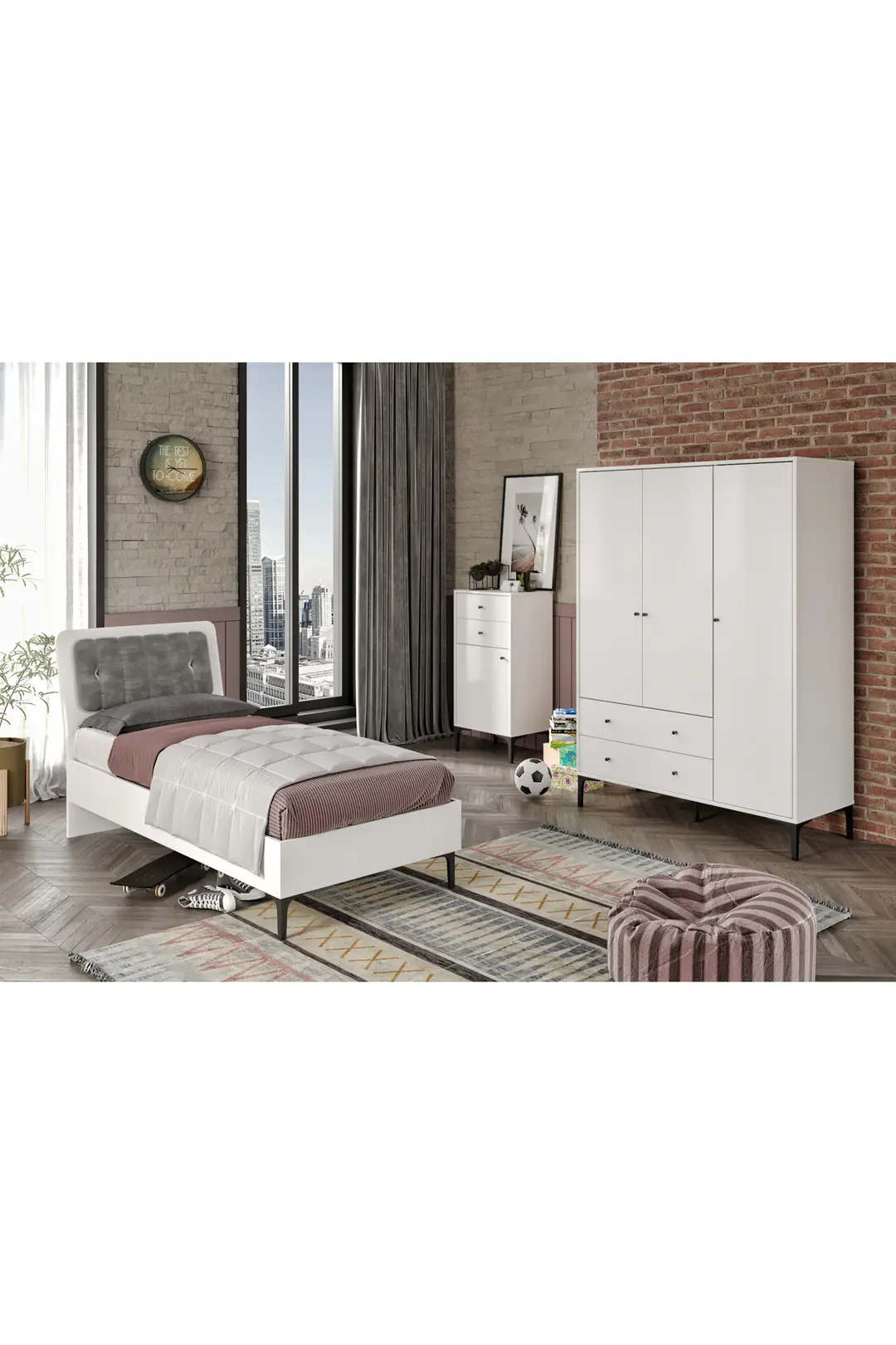 FOCUS LİFE WHİTE GENÇ ODASI(%100MDF) 2