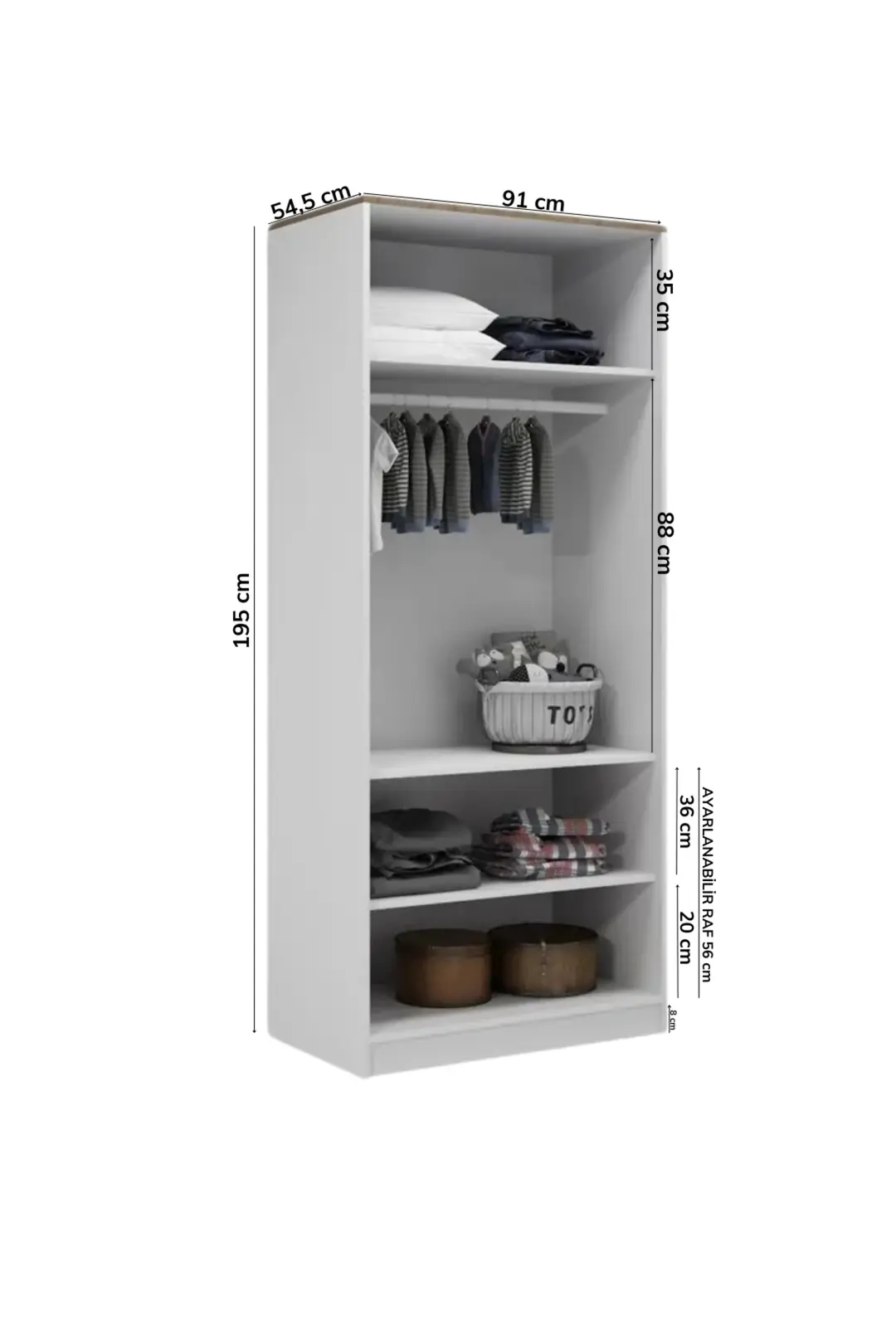 Smart 2 Kapılı Dolap(%100MDF) 5