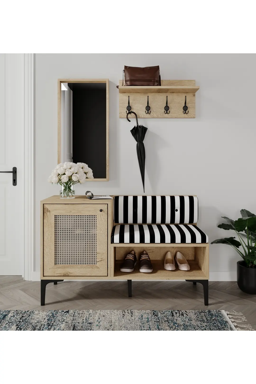 Tarz dekoratif portmanto/ayakkabılık (%100mdf) 3