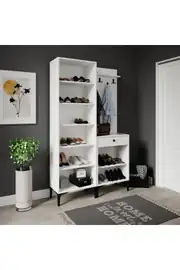 Paris Hasırlı Portmanto/vestiyer/ayakkabılık (%100MDF) 2