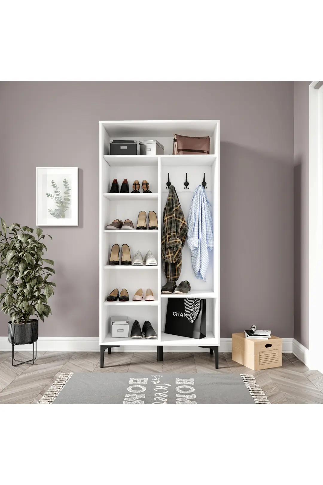 massimo aynalı,2 kapaklı portmanto/ayakkabılık/vestiyer(%100mdf) 4