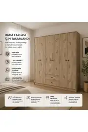 Diamont 6 Kapaklı ,2 Çekmeceli Dolap(%100MDF) 1