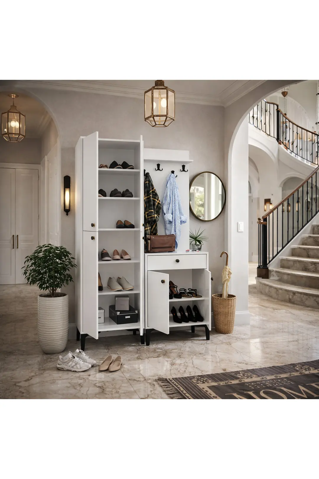 Paris Portmanto/vestiyer /ayakkabılık R:beyaz (%100MDF) 3