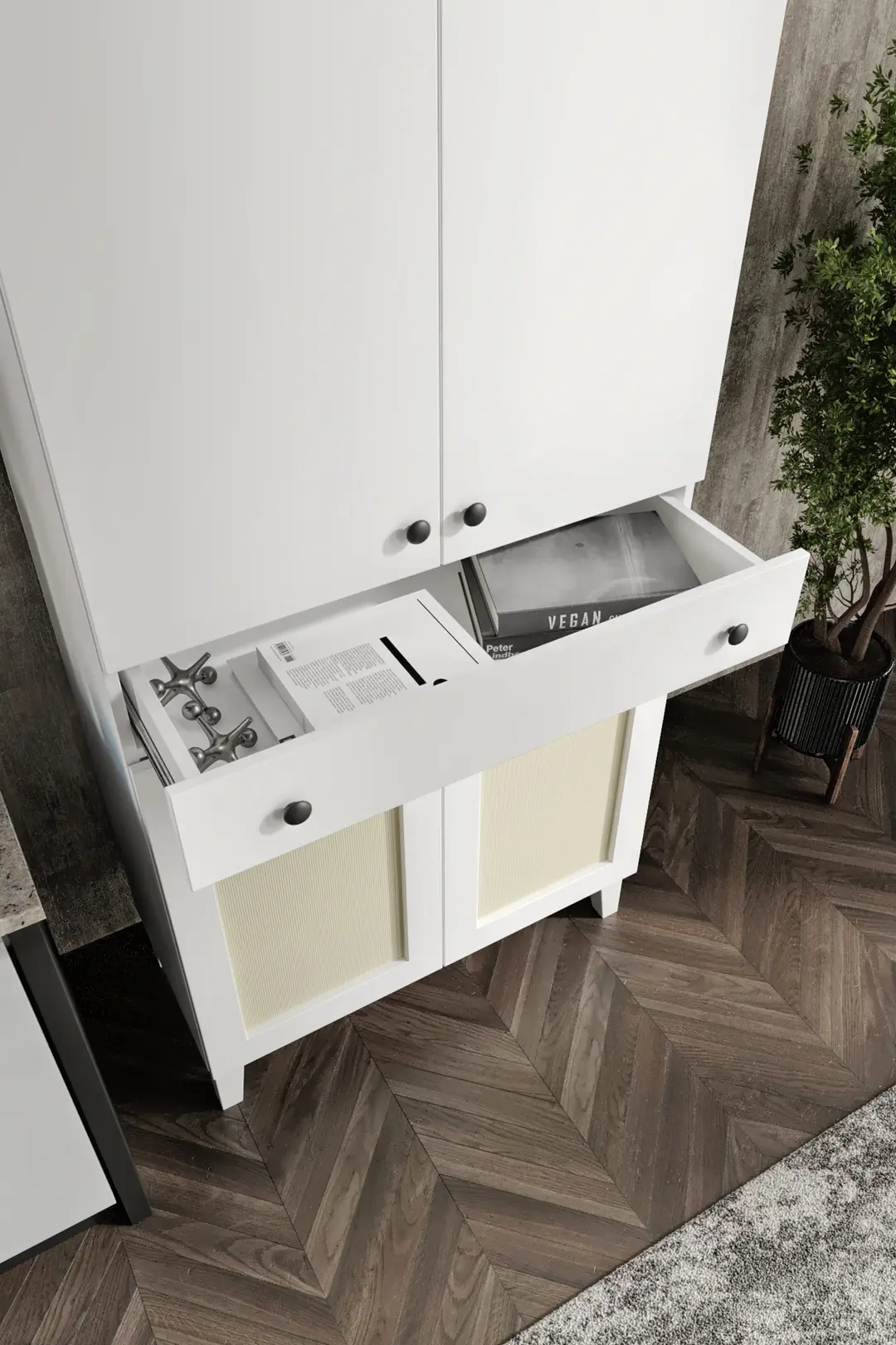Leo Erzak Dolabı,Kiler Dolabı,kahve köşe dolabı ,ekmek,mutfak çok amaçlı dolap (%100mdf) 6