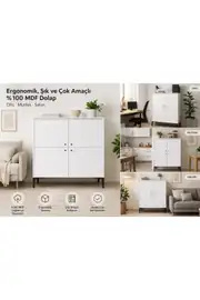 Focus White Çok Amaçlı Dolap/ayakkabılık (%100MDF) 1