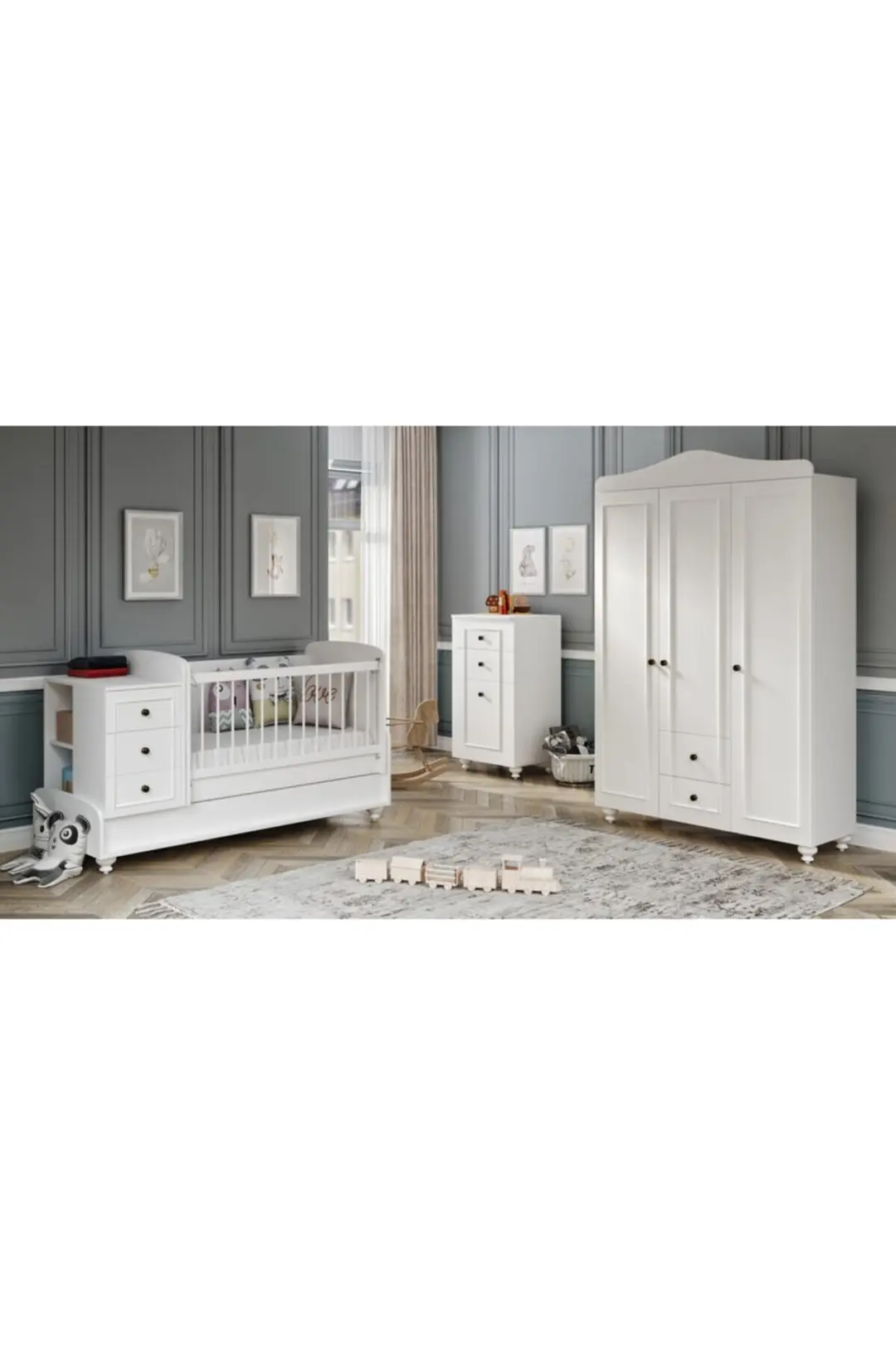 Sandy 3 Kapaklı, 2 Çekmeceli Dolap/gardırop (%100MDF) 3