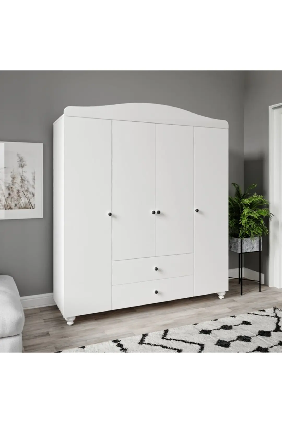 Almina Dört Kapaklı Dolap(%100mdf)