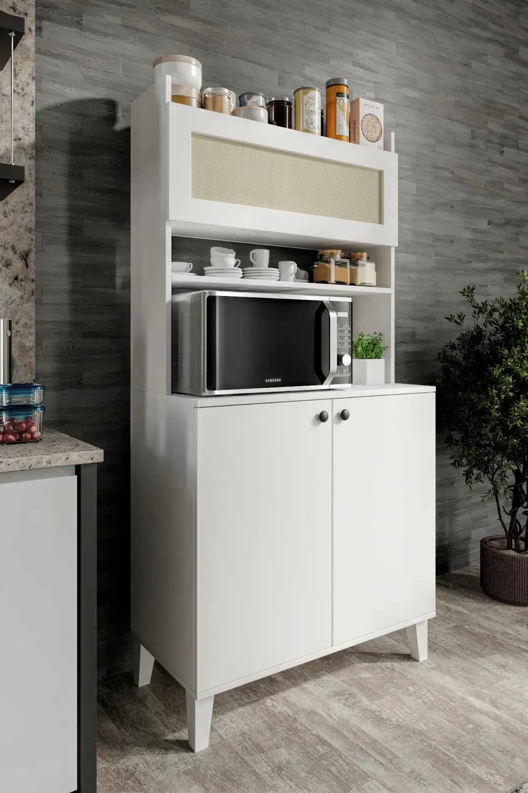 Truva hasırlı kahve köşesi,erzak dolabı,kiler dolabı çok amaçlı mutfak dolabı(%100mdf) 6