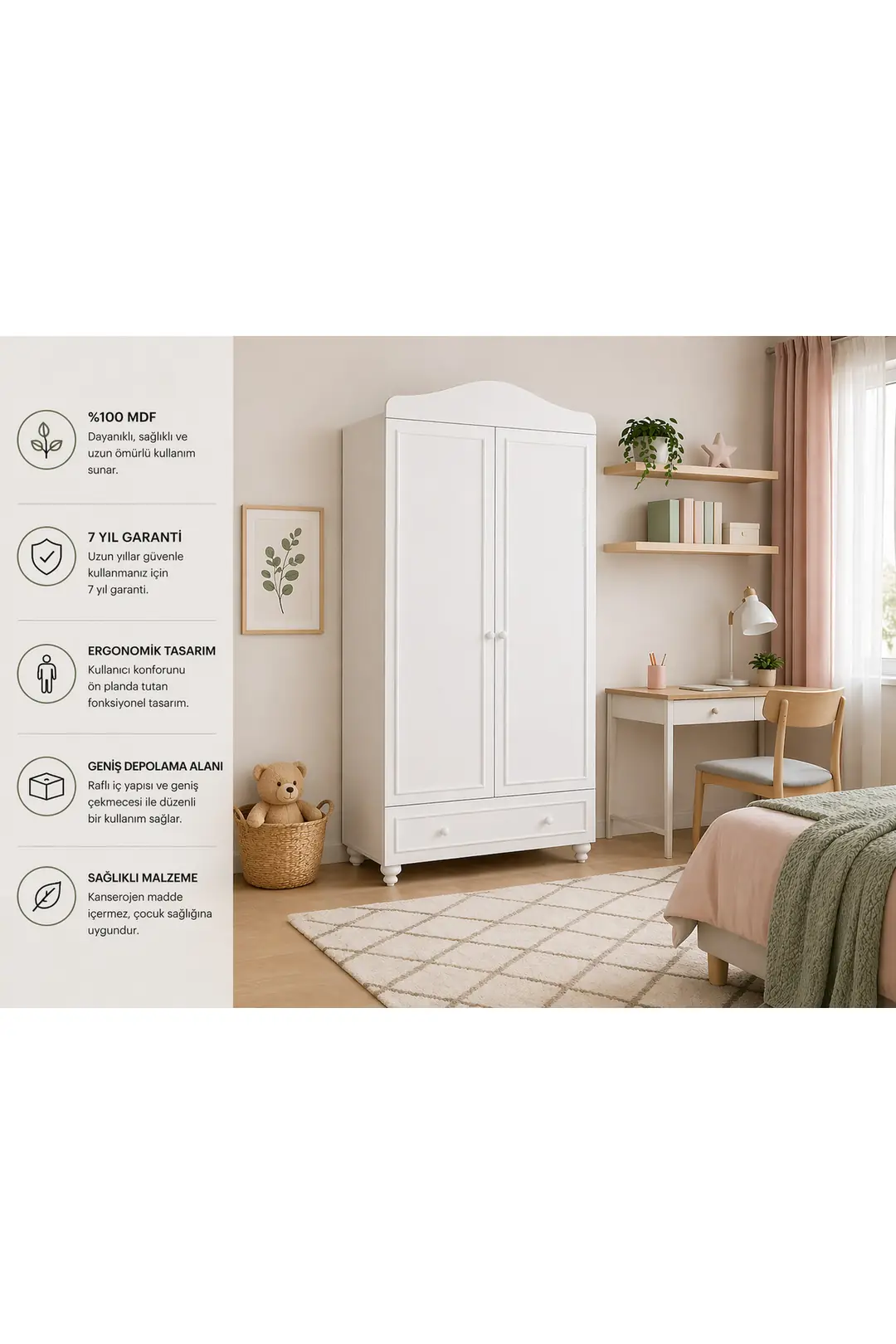 Montes Iki Kapaklı Dolap(%100mdf)