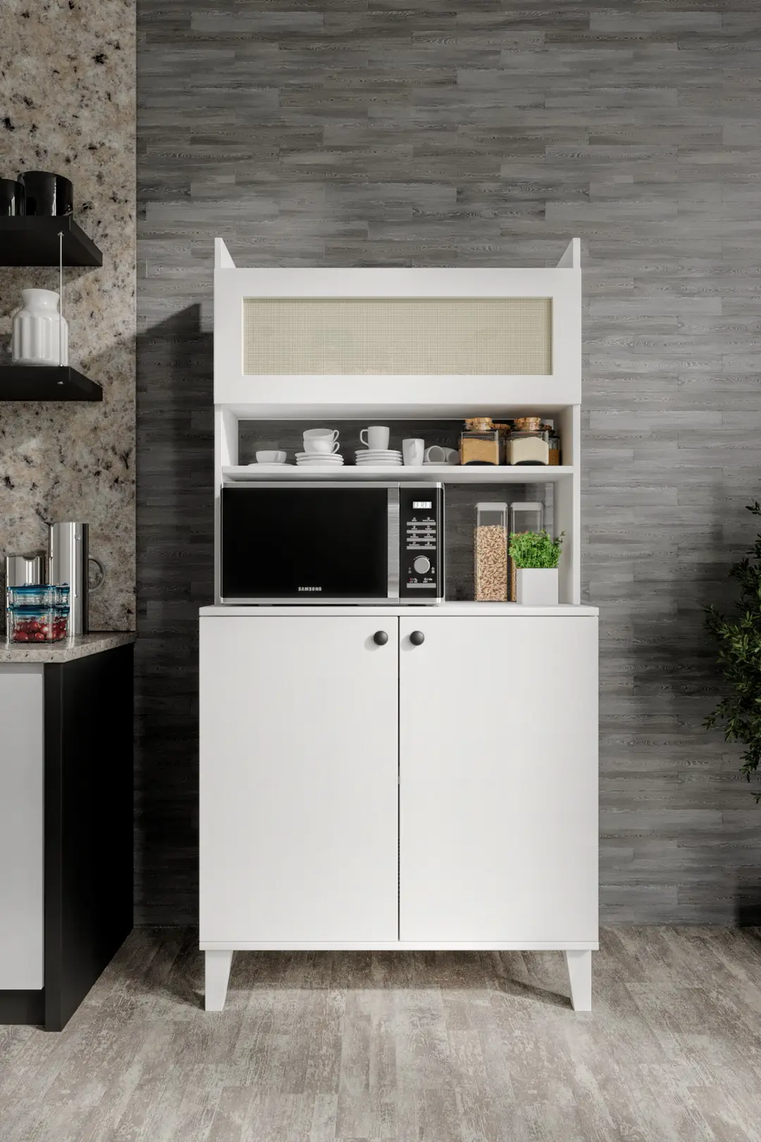 Truva hasırlı kahve köşesi,erzak dolabı,kiler dolabı çok amaçlı mutfak dolabı(%100mdf) 5