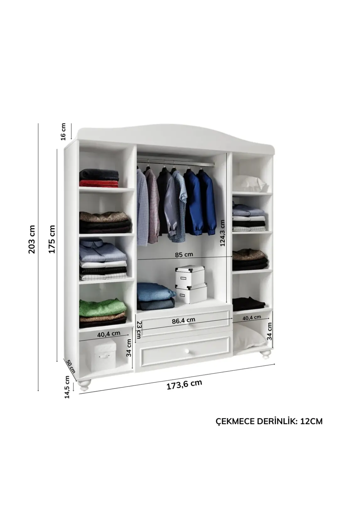 Romantic 4 Kapılı, 2 Çekmeceli Aynalı Dolap/gardırop(%100MDF) 4