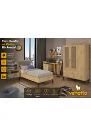 Trio L Genç Odası (MEŞE) (%100MDF) 1