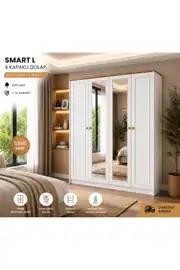 Smart 4 Kapılı Aynalı Gardrop/ Dolap(%100MDF) 1