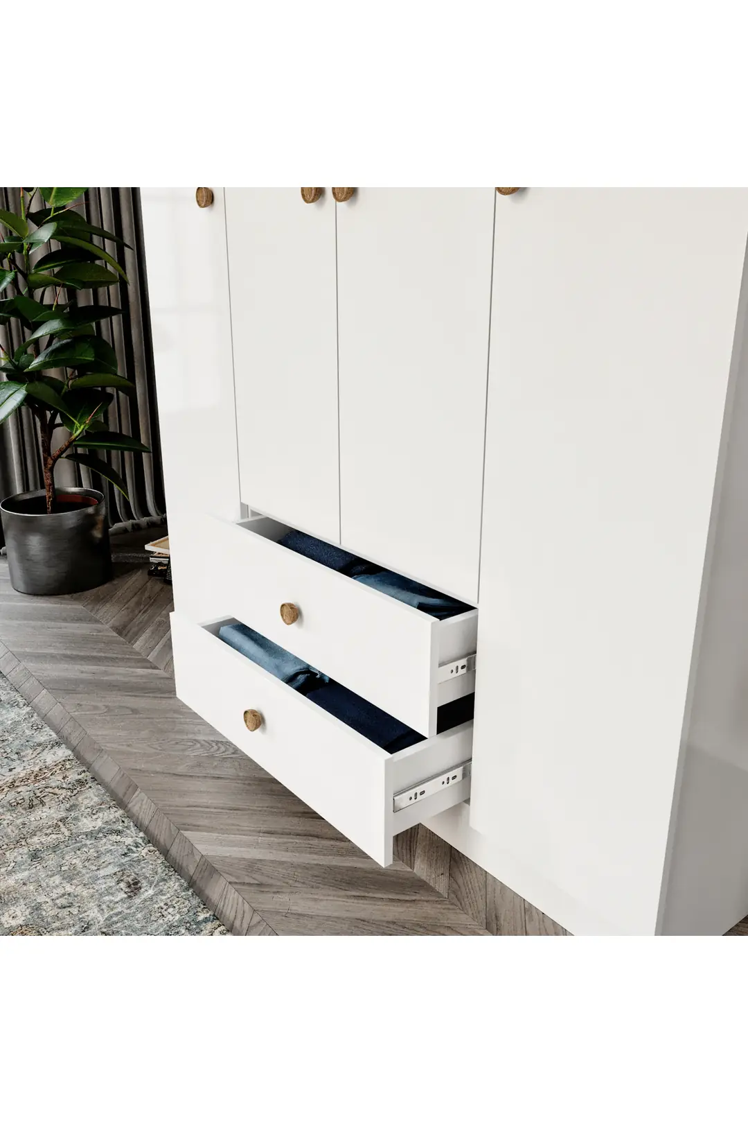 Nova 4 Kapaklı,2 Çekmeceli Dolap (%100MDF) 3