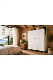 madrid 4 kapaklı ,10 raflı,2 çekmeceli avangart dolap/gardırop (%100mdf) 1