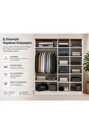 Smart 4 Kapılı Aynalı Gardrop/ Dolap(%100MDF) 4