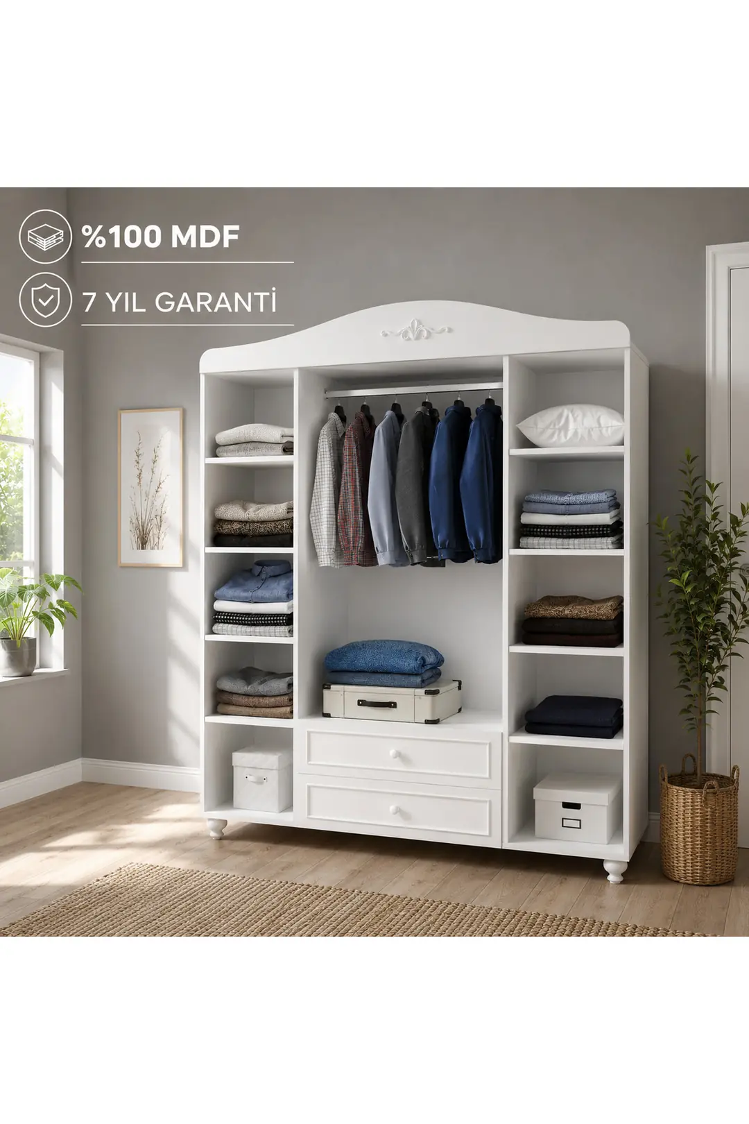 Romantic 4 Kapılı, 2 Çekmeceli, Avangart Dolap/gardırop(%100MDF) 2