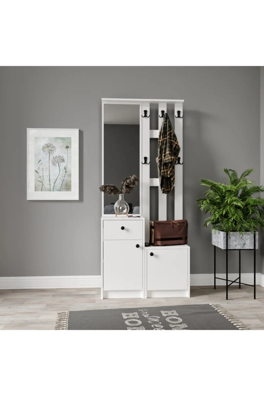 Carizma Beyaz Portmanto/vestiyer (%100MDF)