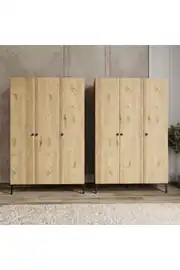 FREE 6 KAPAKLI,12 RAFLI 2 ASKILI AYRI MODÜL KULLANIMINA UYGUN DOLAP/GARDIROP (%100MDF) 3