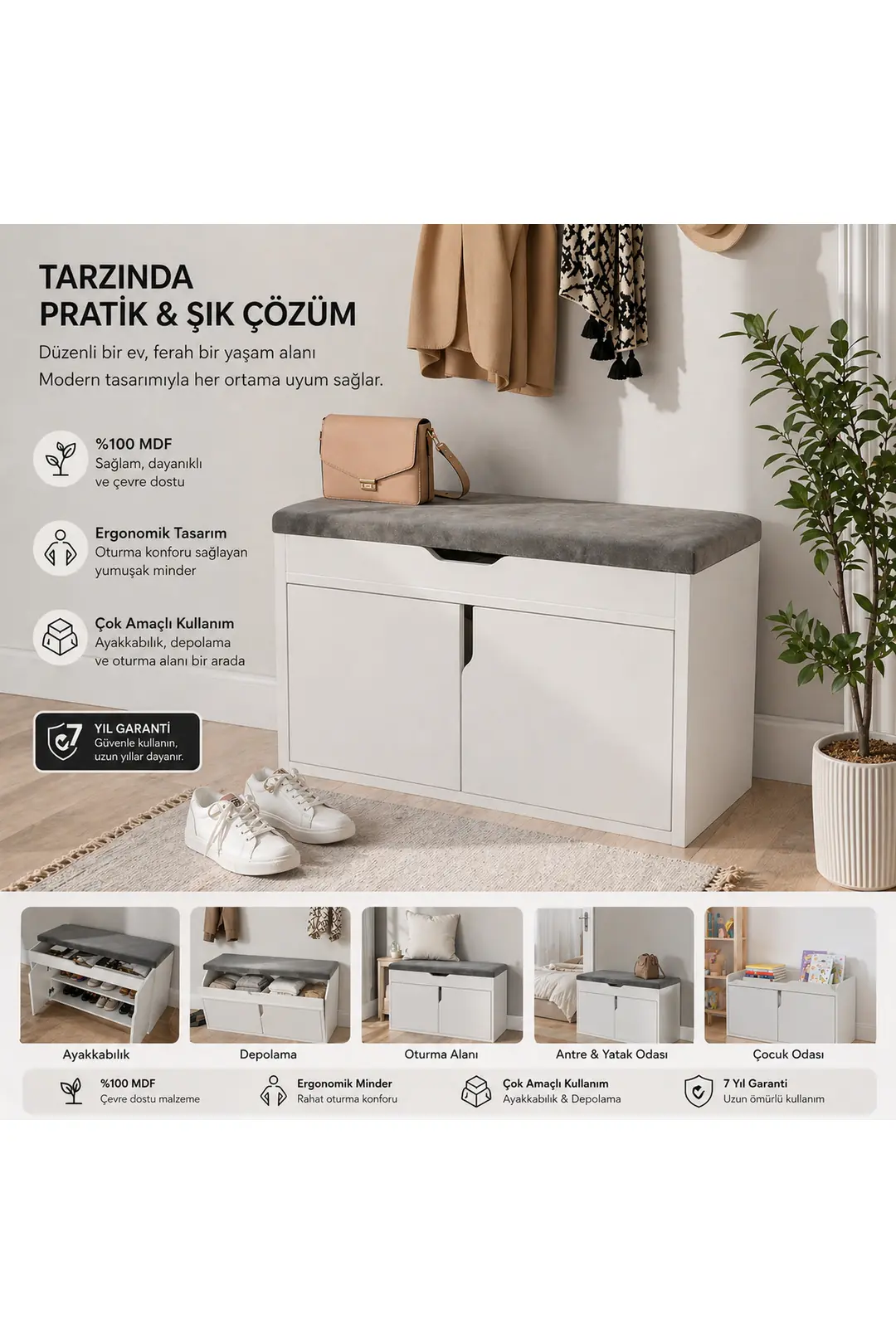 Pianno Çok Yönlü Ayakkabılık ( % 100mdf)