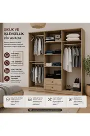 Diamont 6 Kapaklı ,2 Çekmeceli Dolap(%100MDF) 2