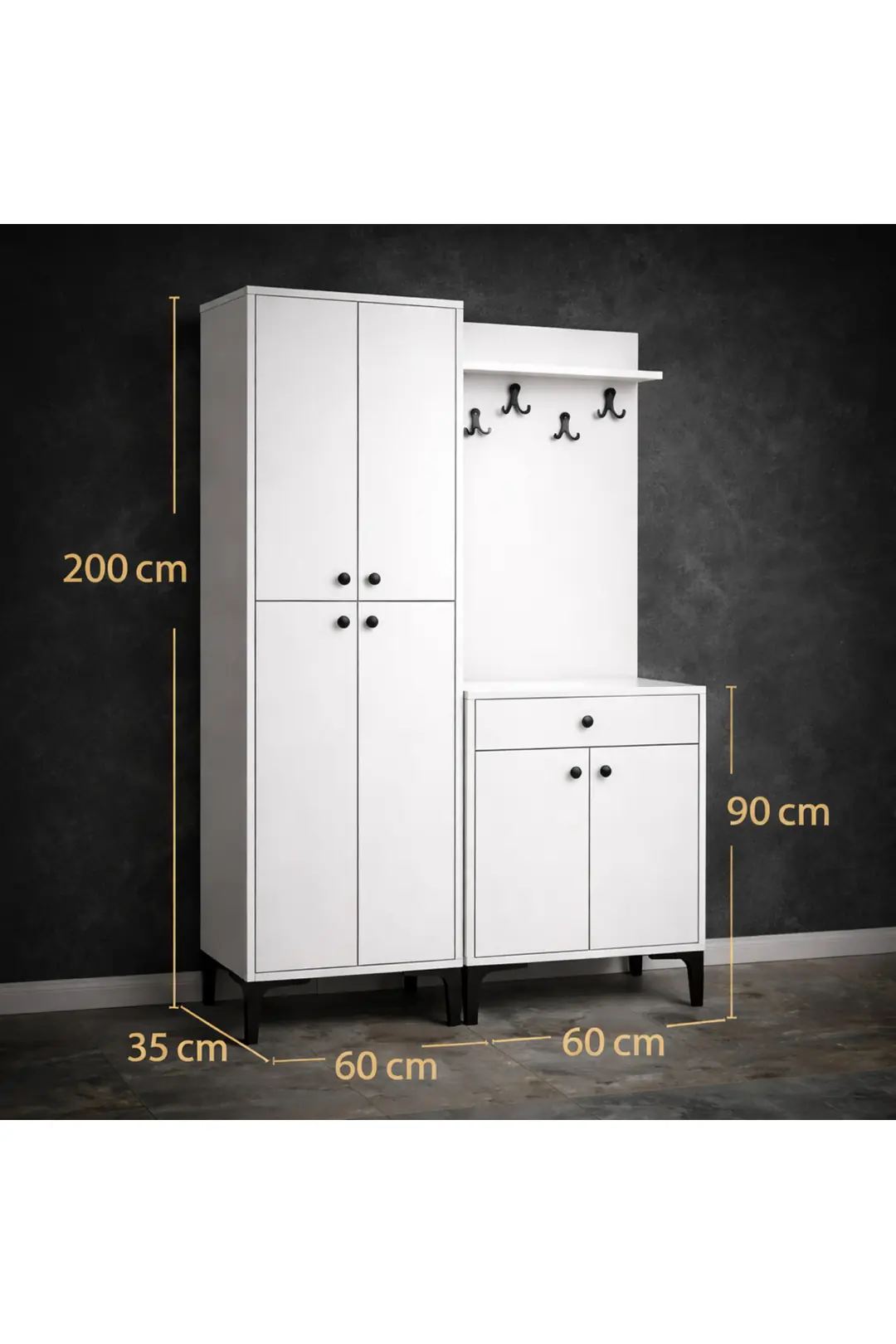 Paris Portmanto/vestiyer /ayakkabılık R:beyaz (%100MDF) 6