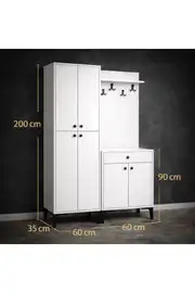 Paris Portmanto/vestiyer /ayakkabılık R:beyaz (%100MDF) 6