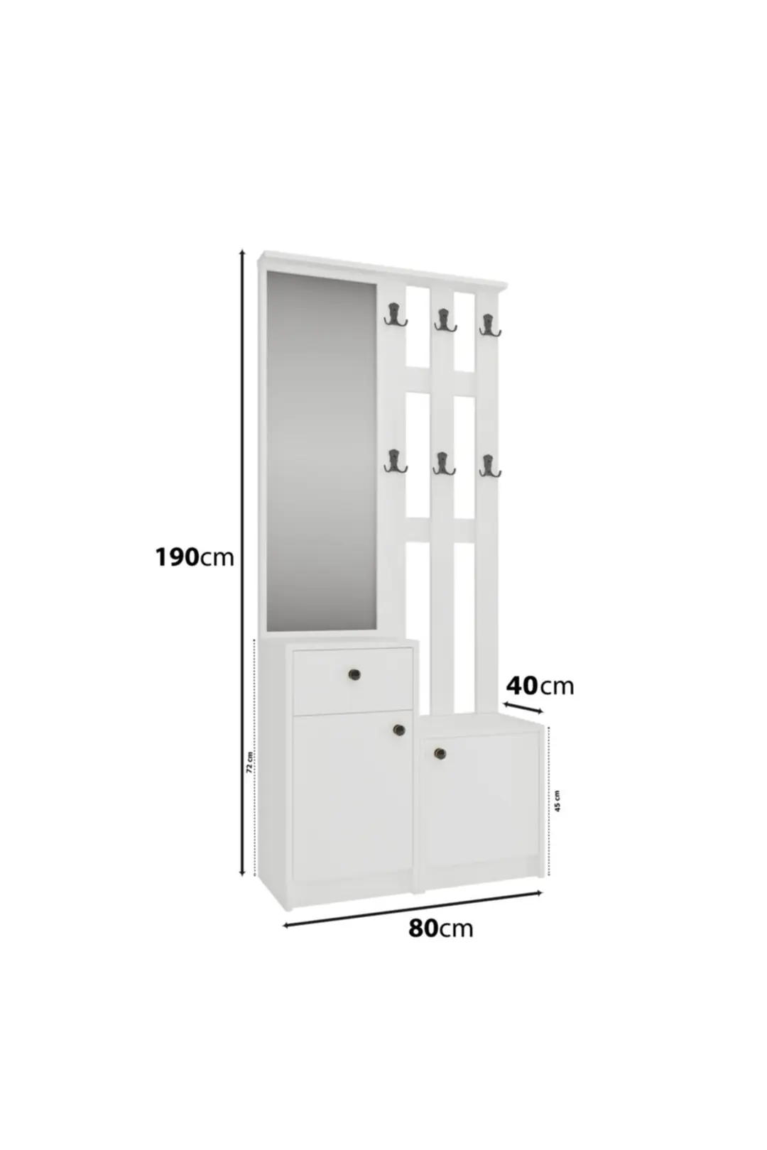 Carizma Beyaz Portmanto/vestiyer (%100MDF) 3