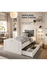 ROMANTİC YAVRU YATAKLI KARYOLA EBAT:100X200(%100MDF) 2
