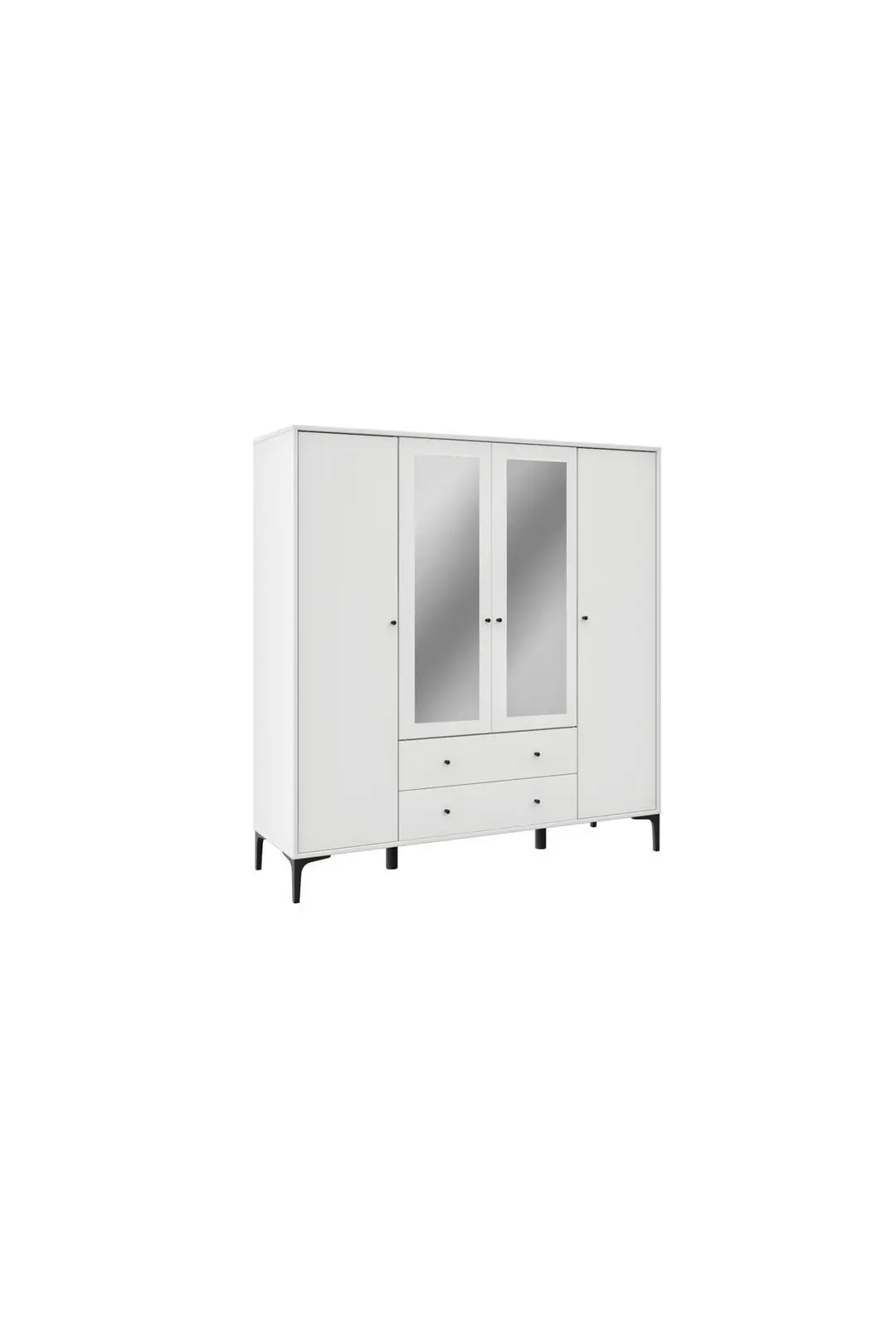 Focus 4 Kapılı, 2 Çekmeceli Aynalı Dolap (BEYAZ) (%100MDF) 3
