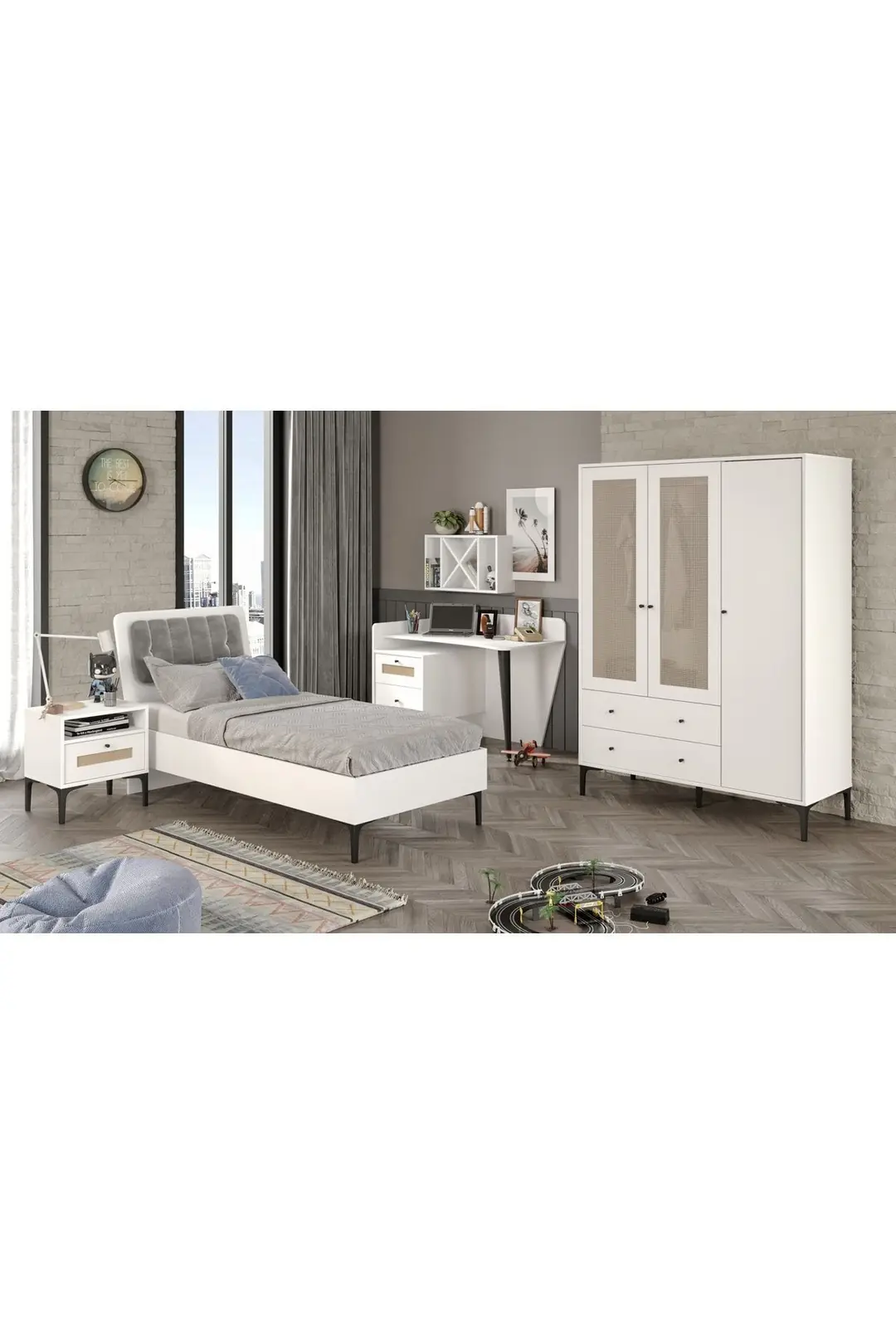 Trio White L Genç Odası Takımı(%100mdf) 3