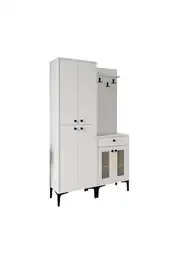 Paris Hasırlı Portmanto/vestiyer/ayakkabılık (%100MDF) 3