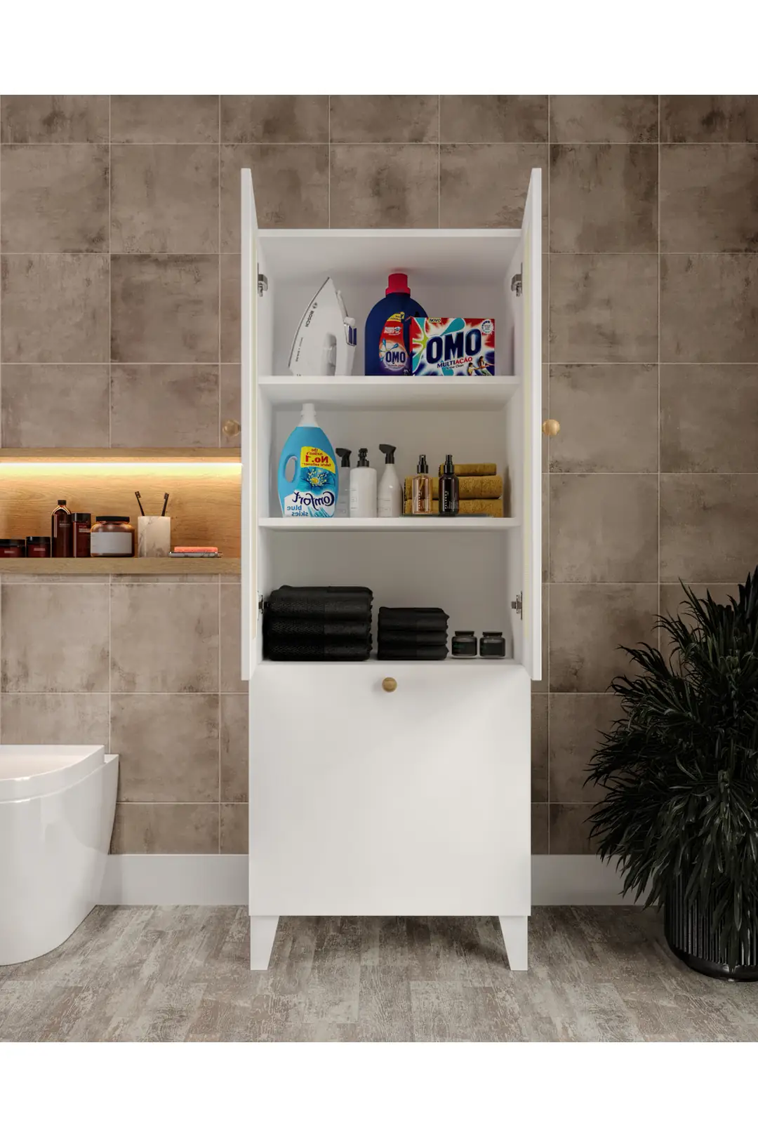 napoli 2 kapaklı,hasırlı çok amaçlı kirli banyo dolabı (%100mdf) 5