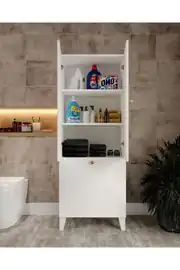 napoli 2 kapaklı,hasırlı çok amaçlı kirli banyo dolabı (%100mdf) 5