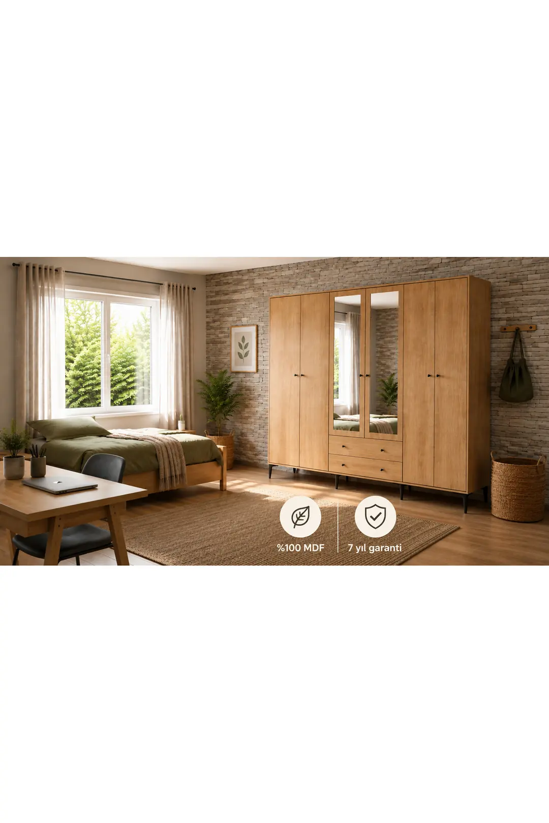 Focus 6 Aynalı Dolap (%100MDF) 1