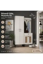Paris Hasırlı Portmanto/vestiyer/ayakkabılık (%100MDF) 1