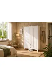 madrid 3 kapaklı,raflı,2 çekmeceli dolap/gardırop (%100mdf) 1