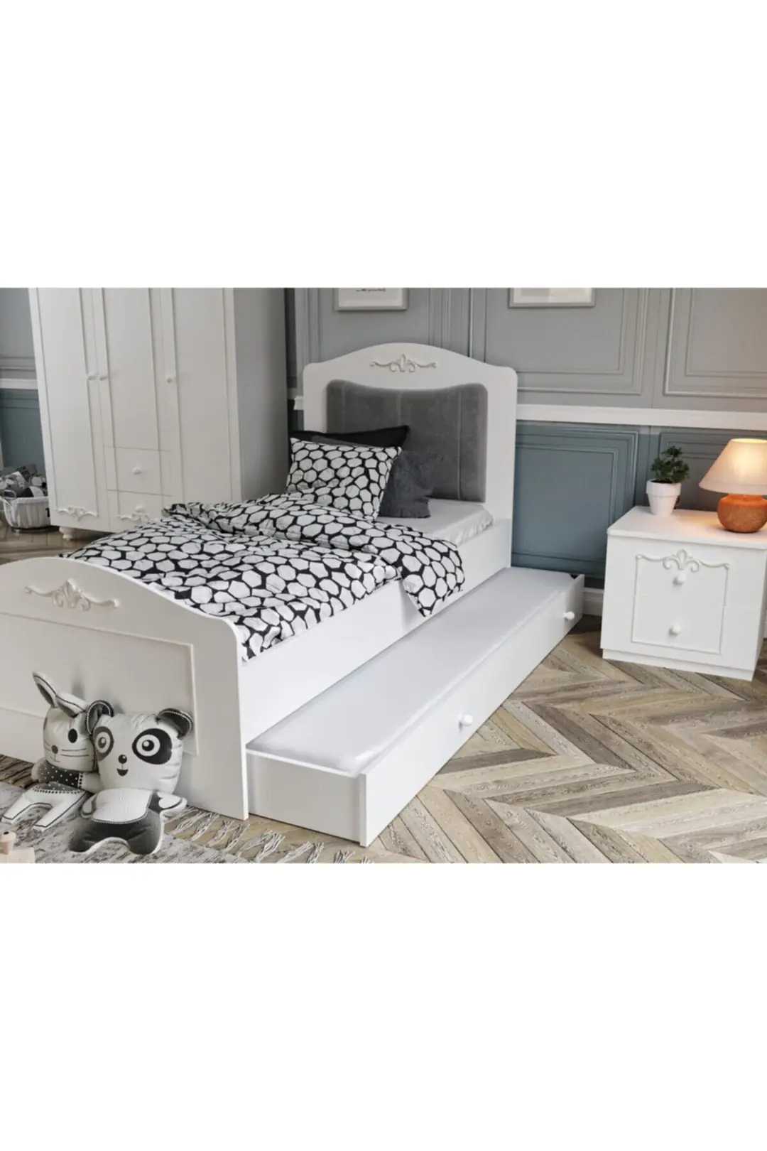 Romantic Yavrulu Karyola(90X190) (%100MDF) 3