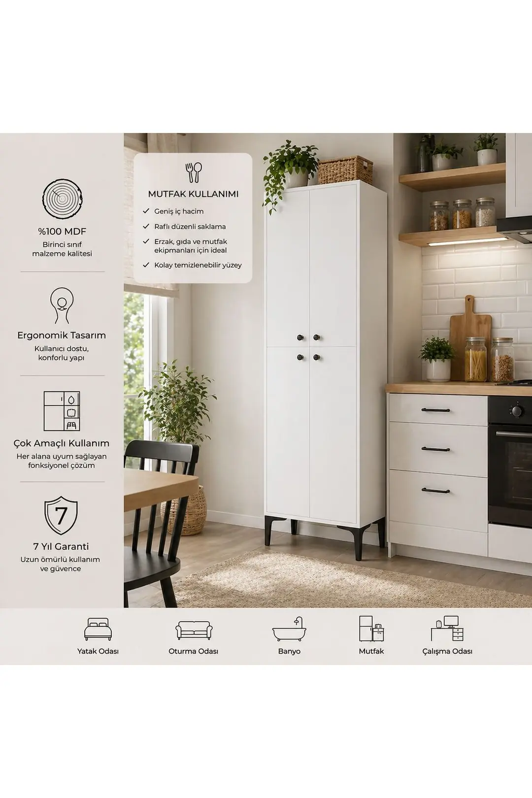 Paris Ayakkabılık,kiler,mutfak Erzak Çok Amaçlı Dolap(%100MDF)