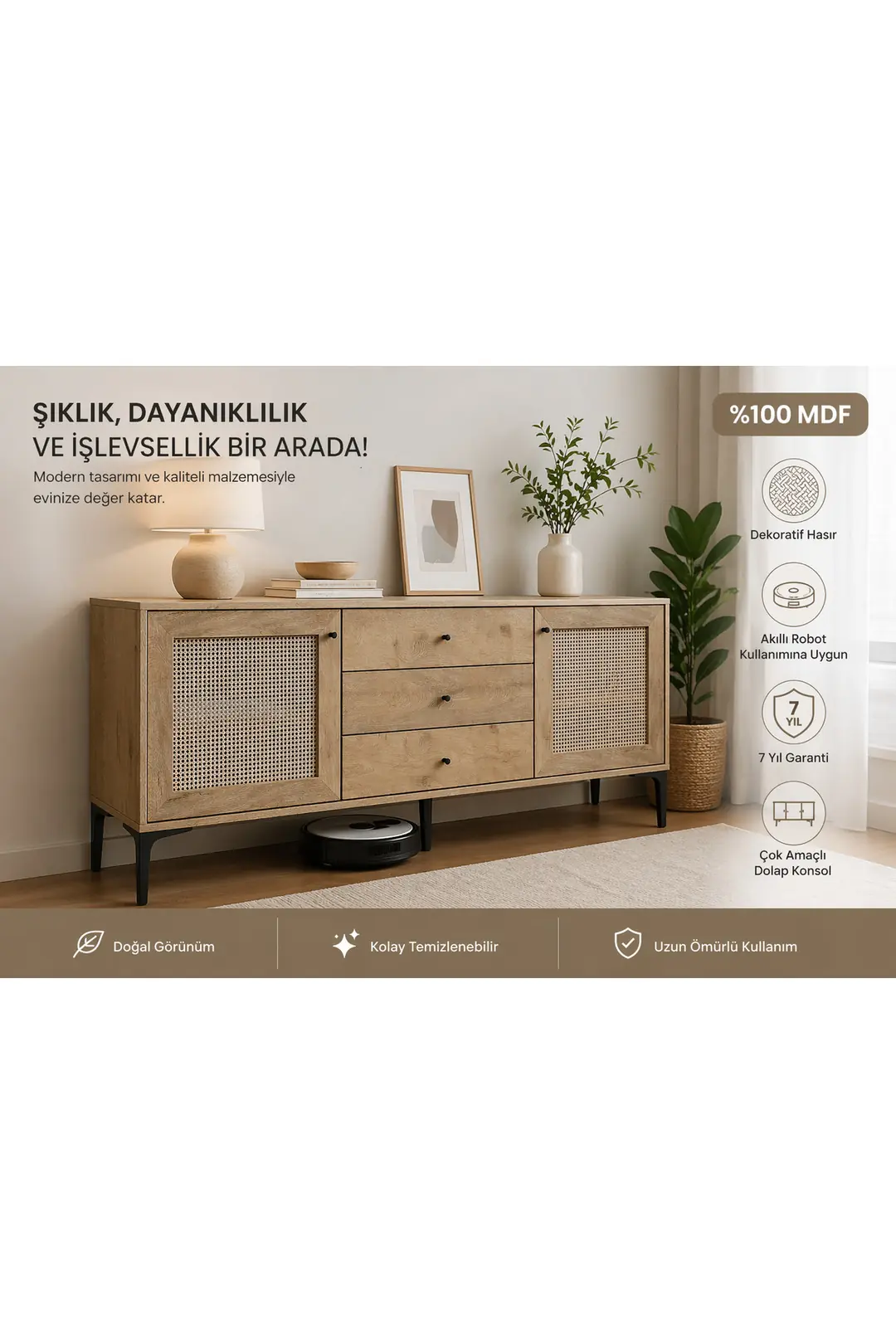 Trio 3 Çek. Konsol(%100MDF) 1