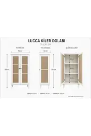 lucca kiler dolabı,hasırlı,2 raflı çok amaçlı dolap(%100mdf) 2