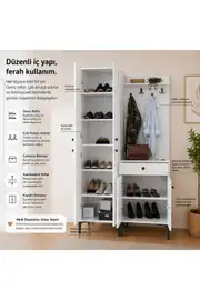 Paris Portmanto/vestiyer /ayakkabılık R:beyaz (%100MDF) 2