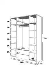 Nova 4 Kapaklı,2 Çekmeceli Dolap (%100MDF) 5