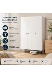 FREE 3 KAPAKLI,6 RAFLI, 1 ASKILI DOLAP/GARDIROP (%100MDF) 1