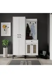 Paris Hasırlı Portmanto/vestiyer/ayakkabılık (%100MDF) 5